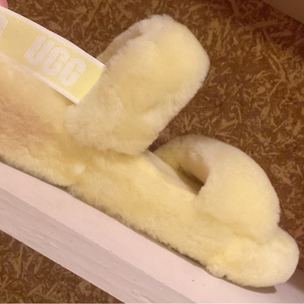 UGG Yellow Fluffy Slippers
